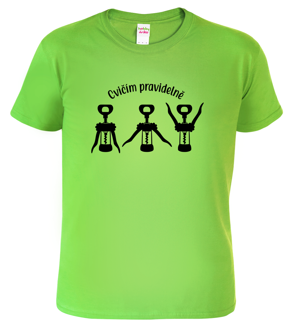 Pánské vtipné tričko - Cvičím pravidelně Velikost: S, Barva: Apple Green (92)