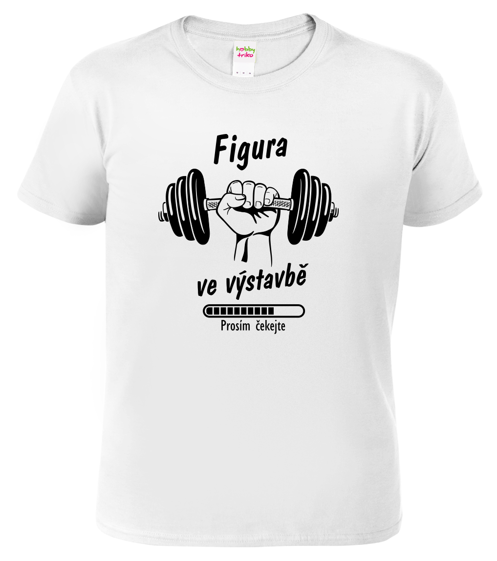 Pánské vtipné tričko - Figura ve výstavbě Velikost: M, Barva: Bílá (00)