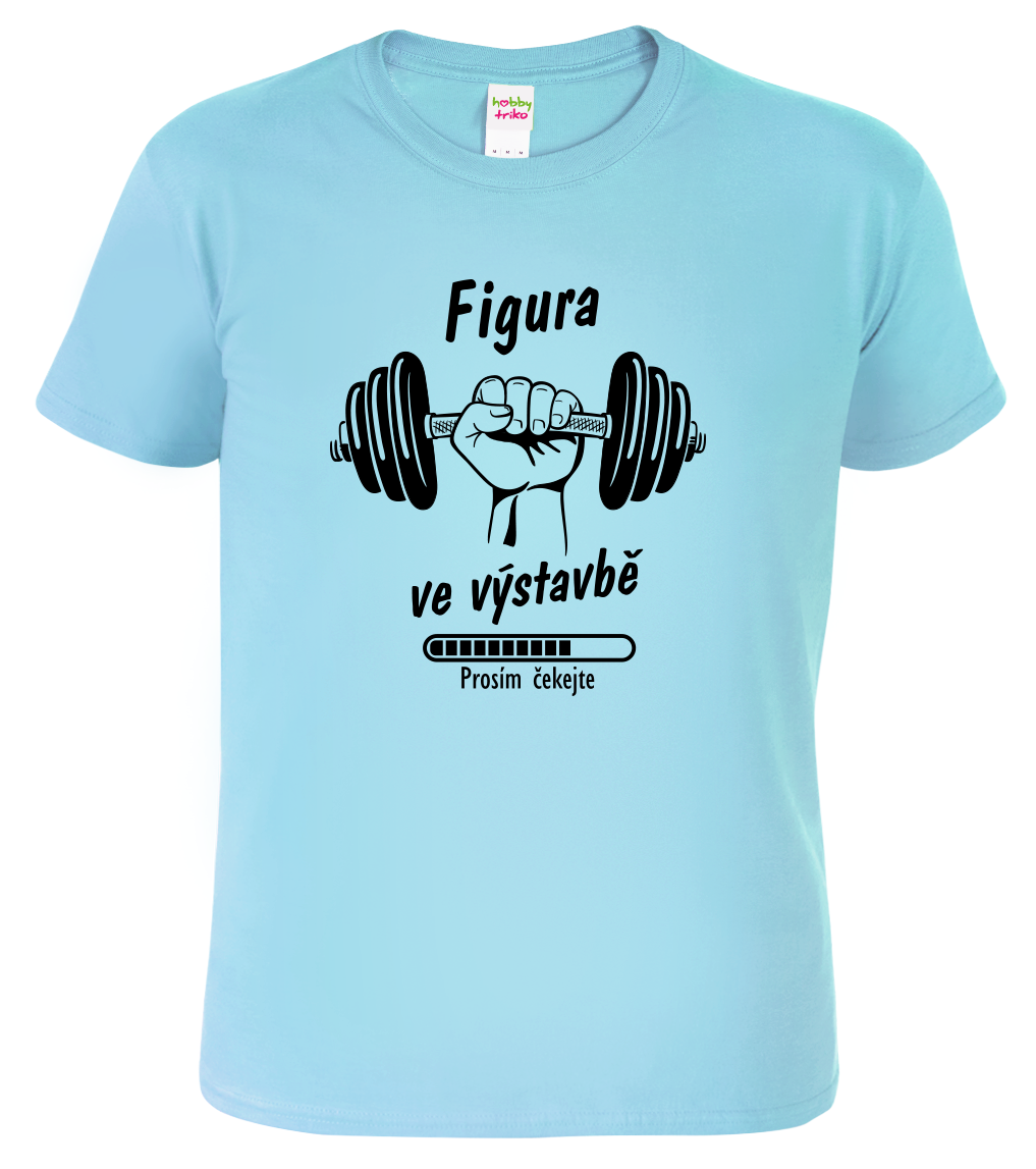 Pánské vtipné tričko - Figura ve výstavbě Velikost: M, Barva: Nebesky modrá (15)