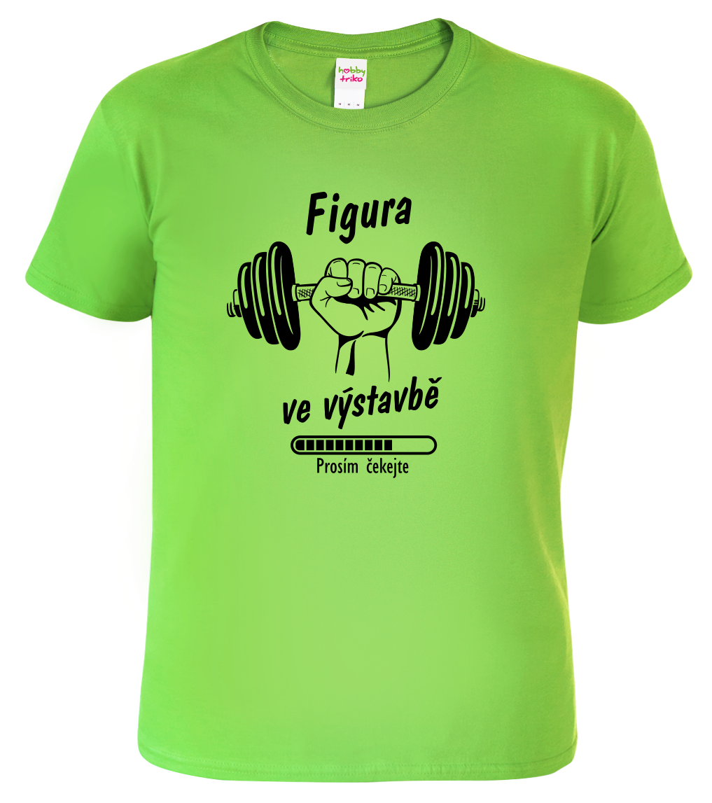 Pánské vtipné tričko - Figura ve výstavbě Velikost: XL, Barva: Apple Green (92)