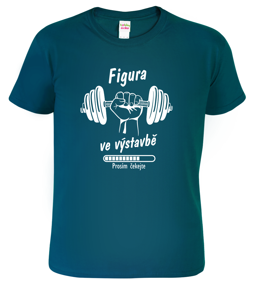Pánské vtipné tričko - Figura ve výstavbě Velikost: L, Barva: Petrolejová (93)