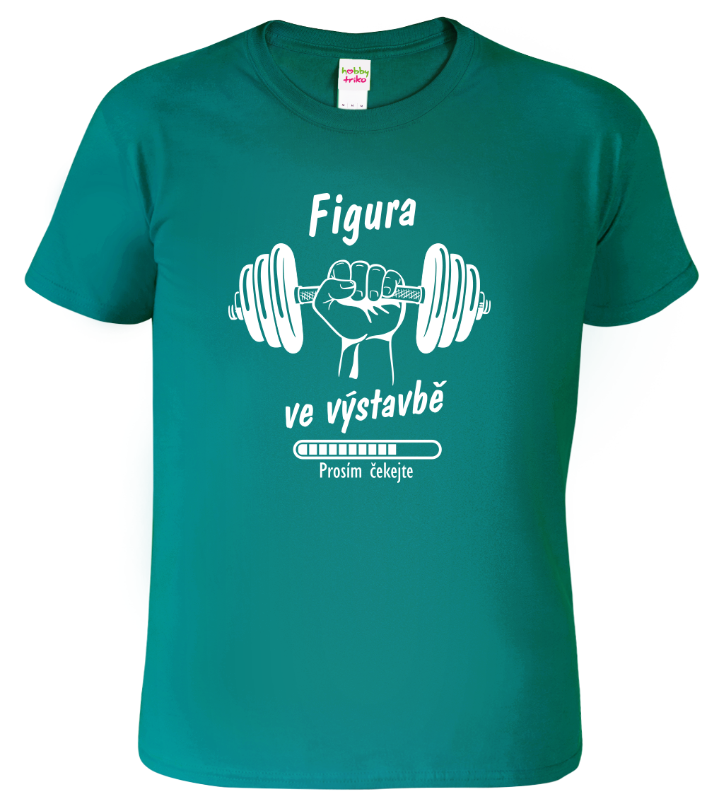 Pánské vtipné tričko - Figura ve výstavbě Velikost: XL, Barva: Emerald (19)