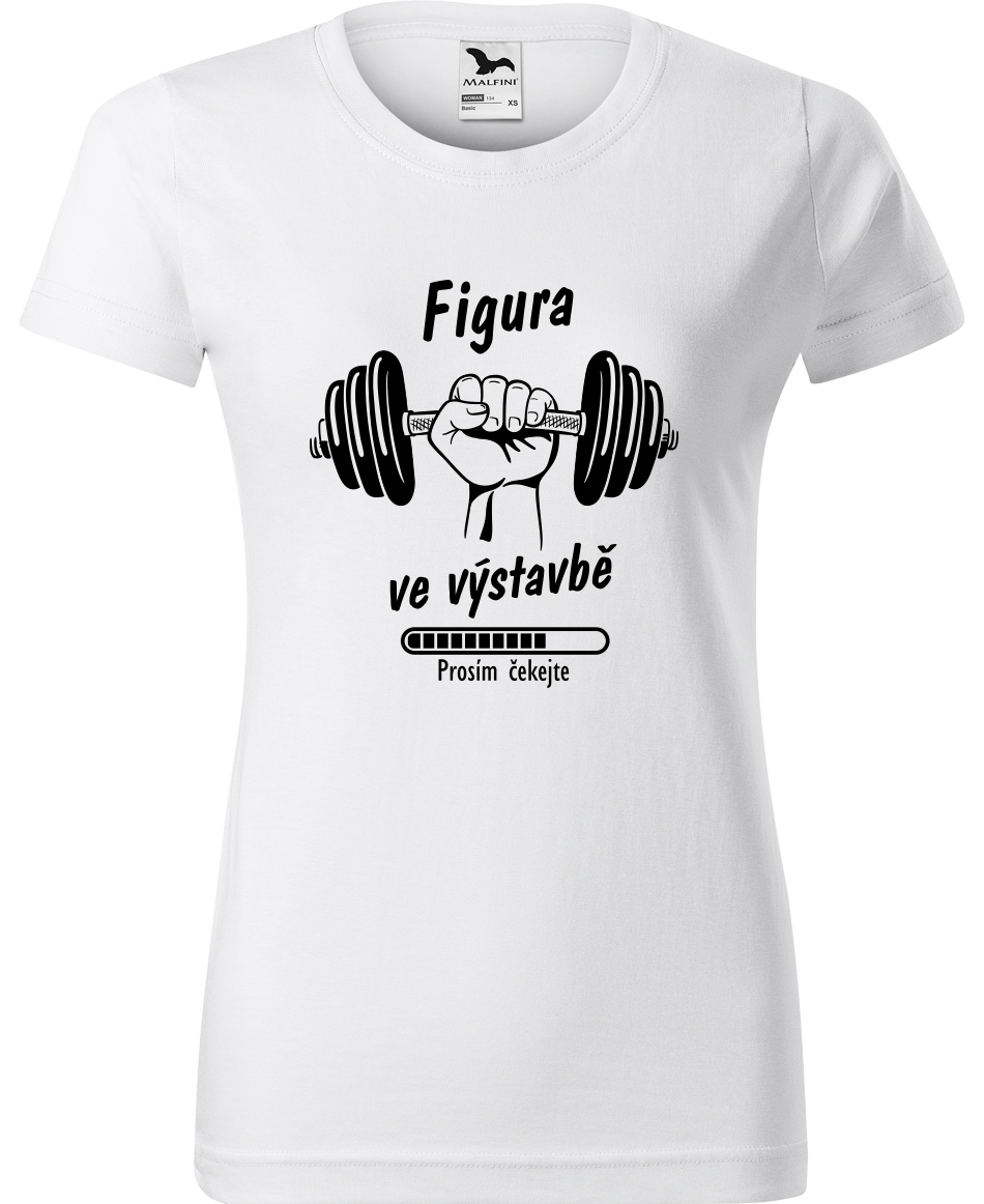 Dámské vtipné tričko - Figura ve výstavbě Velikost: L, Barva: Bílá (00)