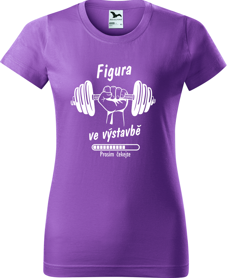 Dámské vtipné tričko - Figura ve výstavbě Velikost: L, Barva: Fialová (64)