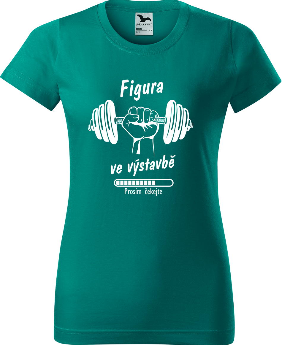 Dámské vtipné tričko - Figura ve výstavbě Velikost: L, Barva: Emerald (19)
