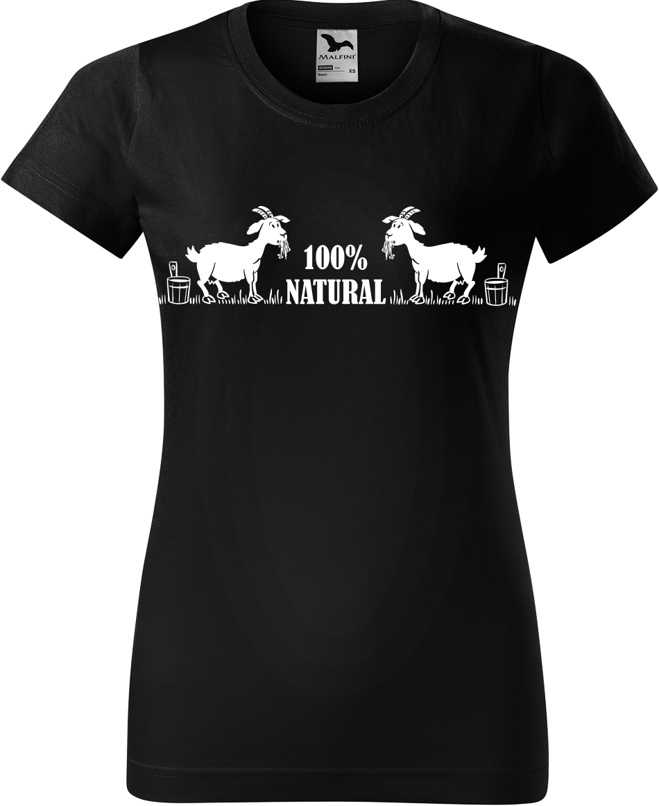 Vtipné tričko - 100% natural Velikost: S, Barva: Černá (01)