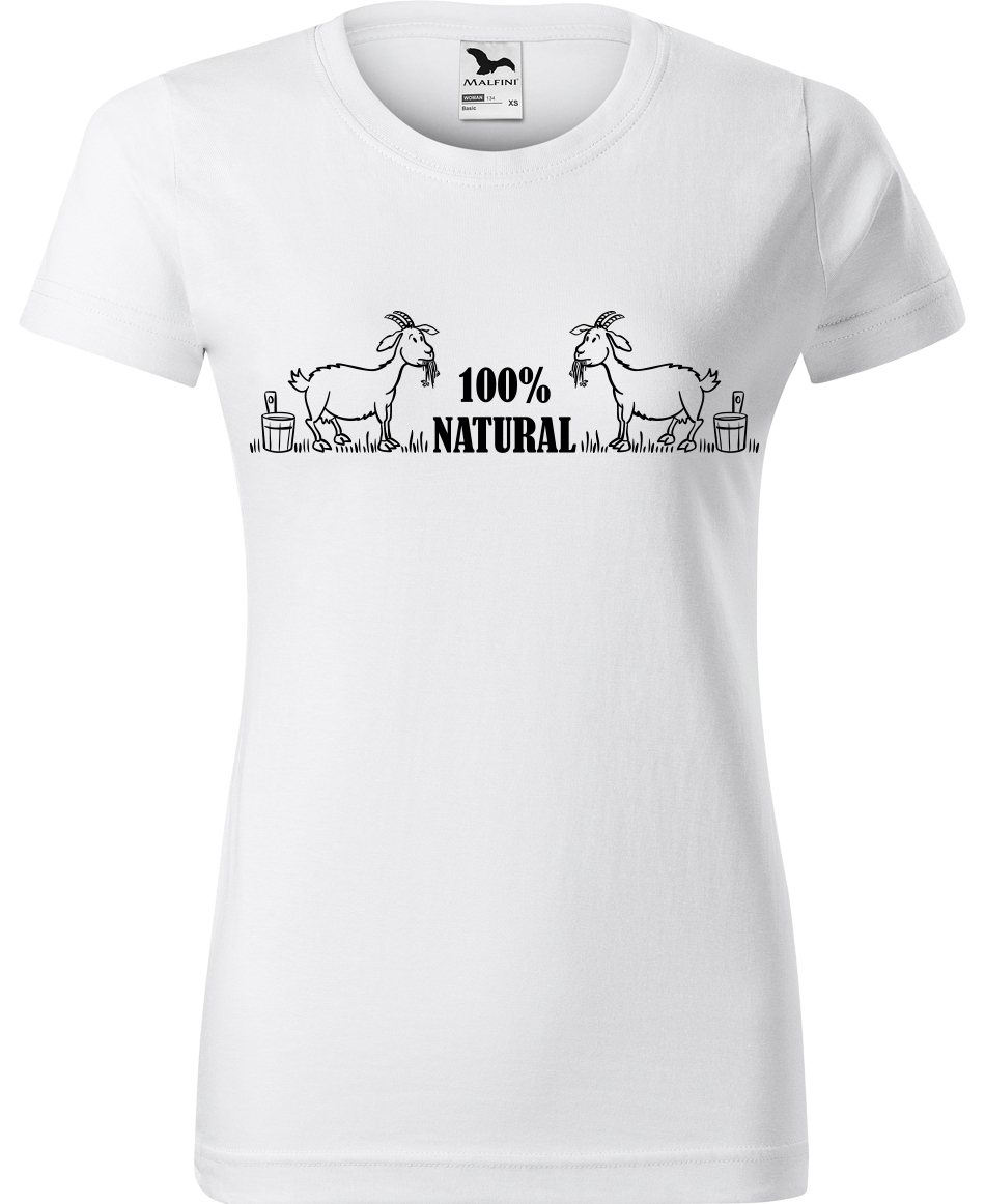 Vtipné tričko - 100% natural Velikost: L, Barva: Bílá (00)