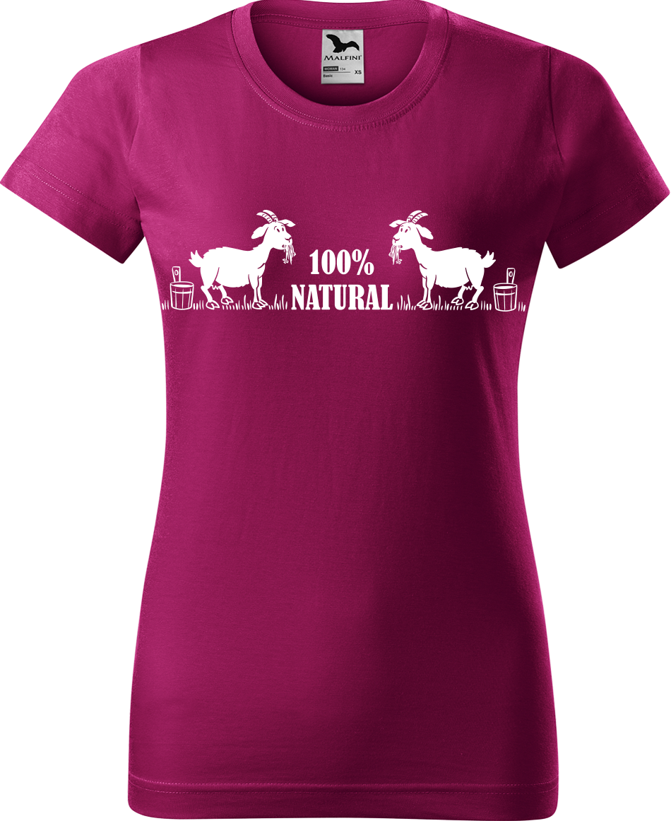 Vtipné tričko - 100% natural Velikost: XL, Barva: Fuchsia red (49)