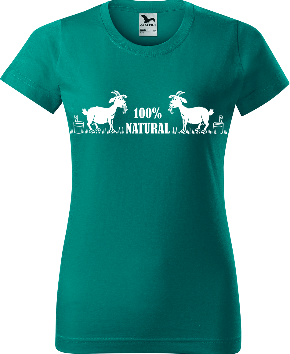 Vtipné tričko - 100% natural Velikost: M, Barva: Emerald (19)