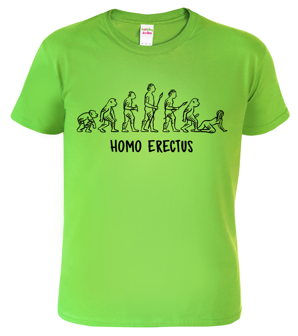 Vtipné tričko - Homo Erectus Velikost: L, Barva: Apple Green (92)