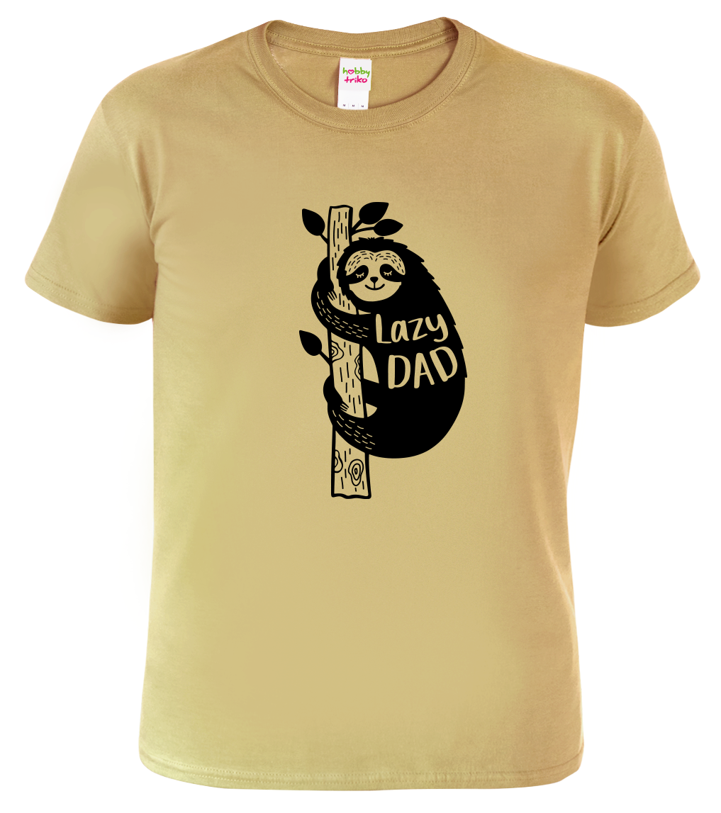 Tričko s lenochodem pro tátu - Lazy Dad Velikost: M, Barva: Písková (08)