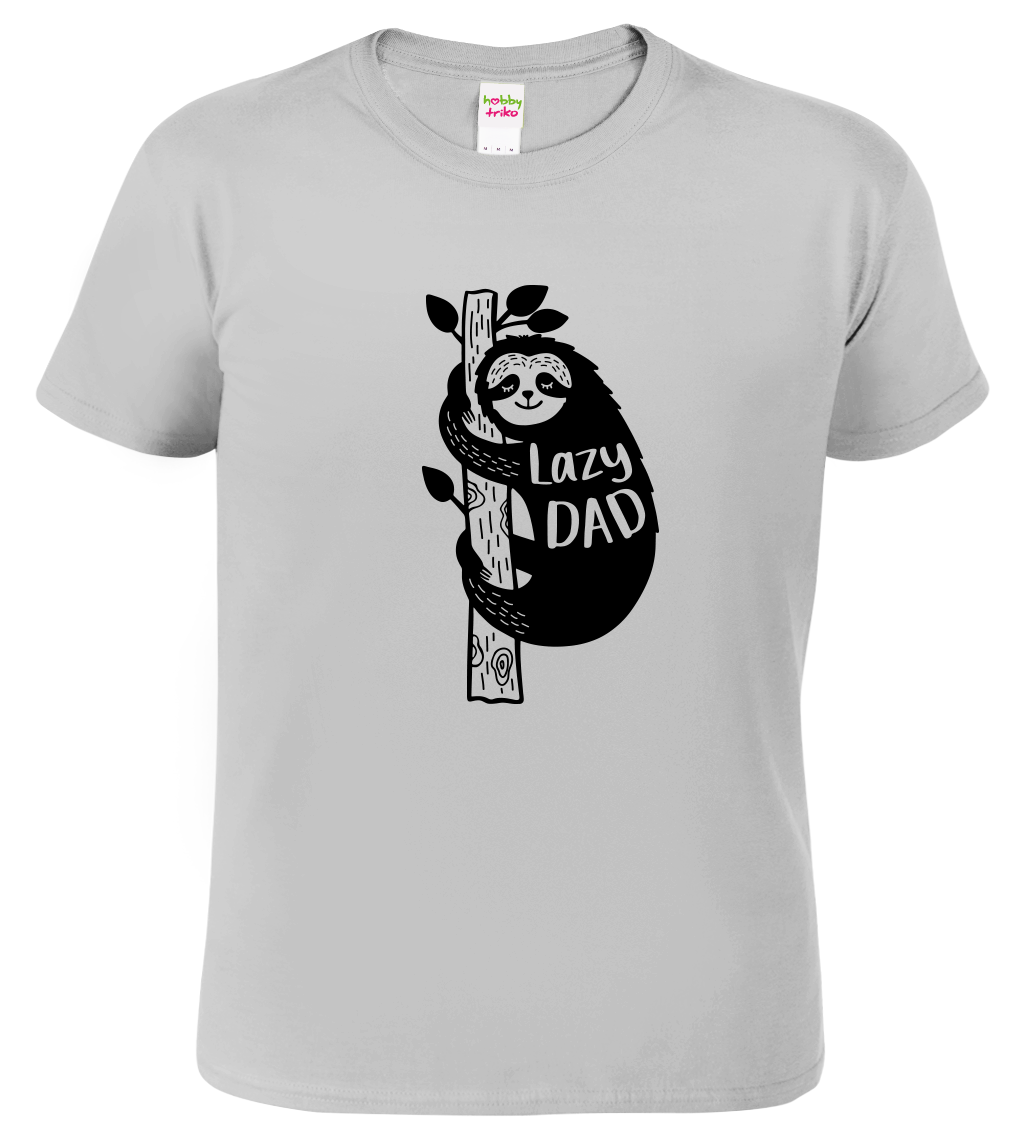 Tričko s lenochodem pro tátu - Lazy Dad Velikost: L, Barva: Světle šedý melír (03)