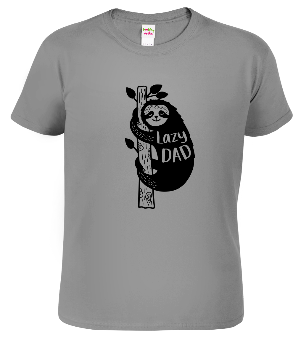 Tričko s lenochodem pro tátu - Lazy Dad Velikost: L, Barva: Tmavě šedý melír (12)