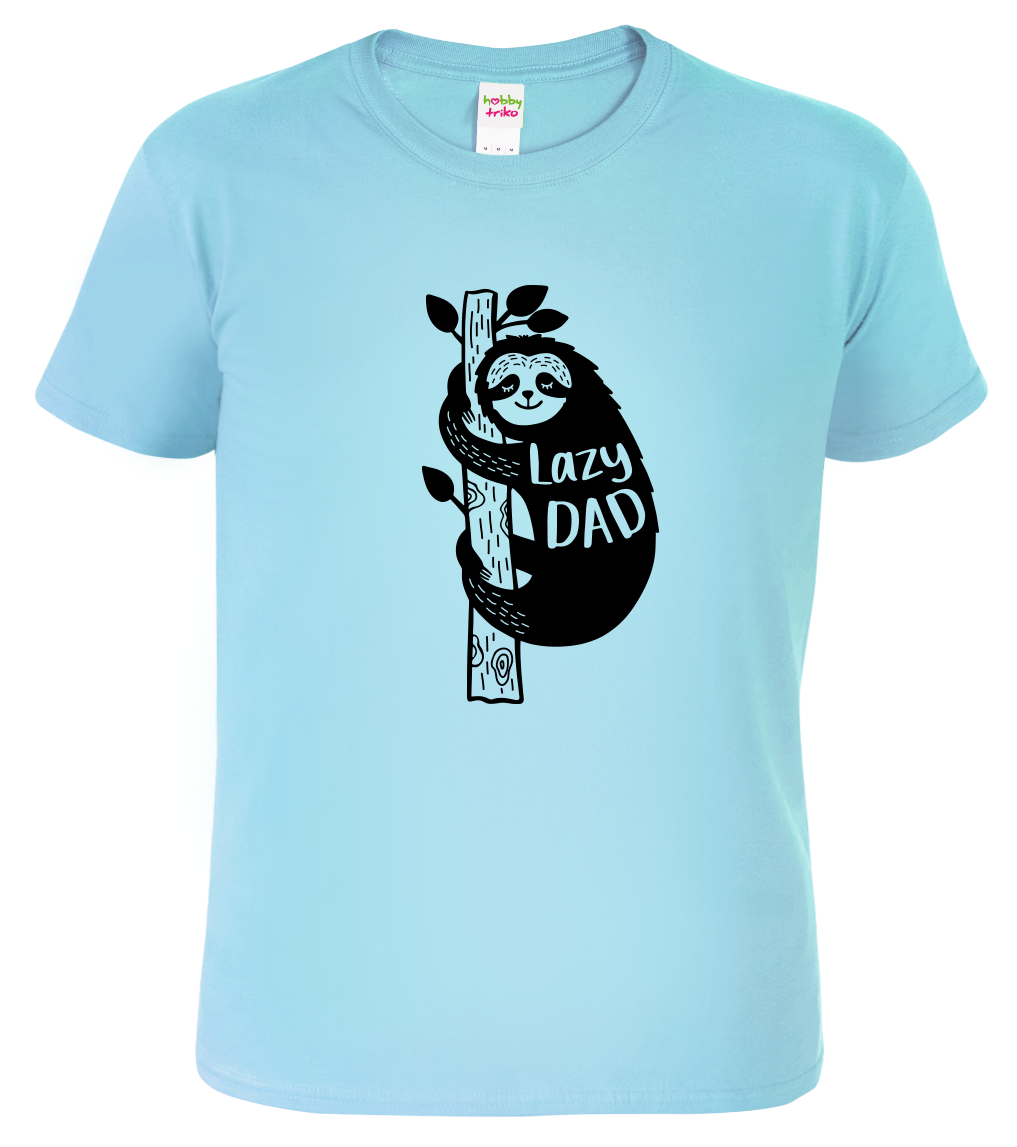 Tričko s lenochodem pro tátu - Lazy Dad Velikost: M, Barva: Nebesky modrá (15)