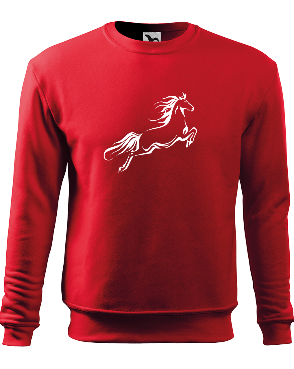 Mikina s koněm - kůň ve skoku Velikost: S, Barva: Červená