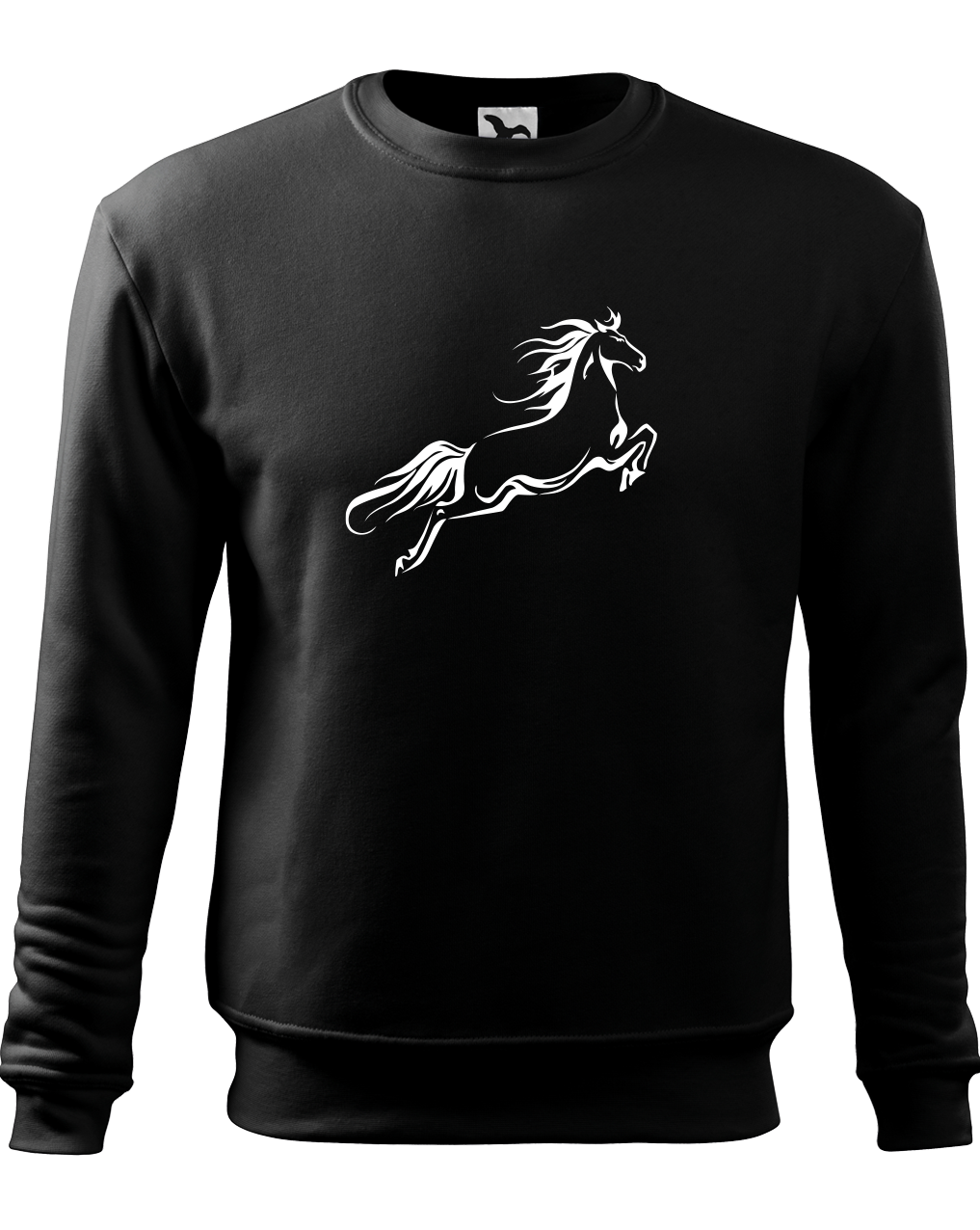 Mikina s koněm - kůň ve skoku Velikost: XL, Barva: Černá