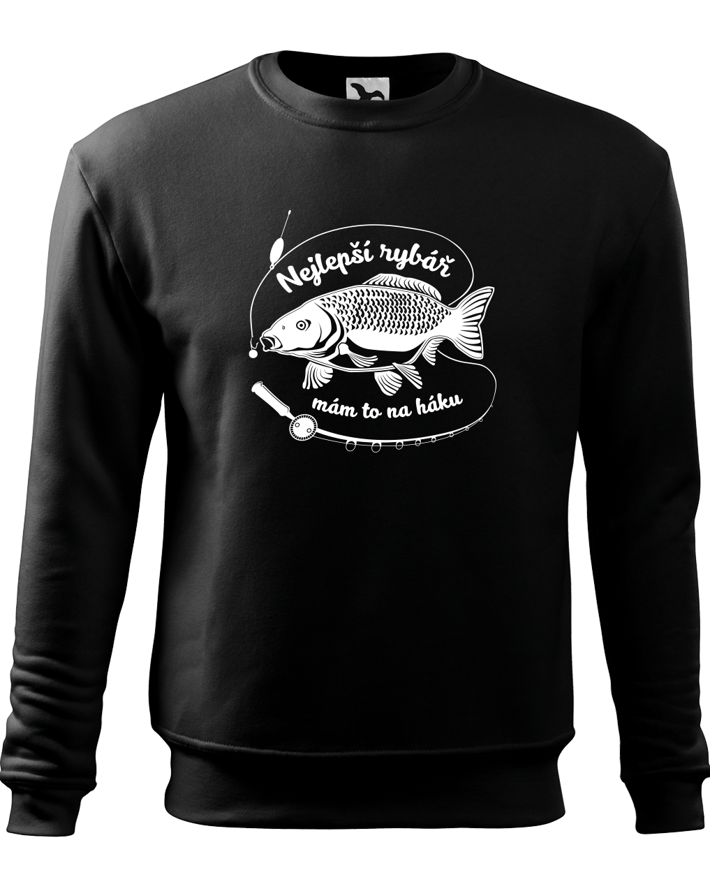 Rybářská mikina - Mikina s kaprem Velikost: M, Barva: Černá