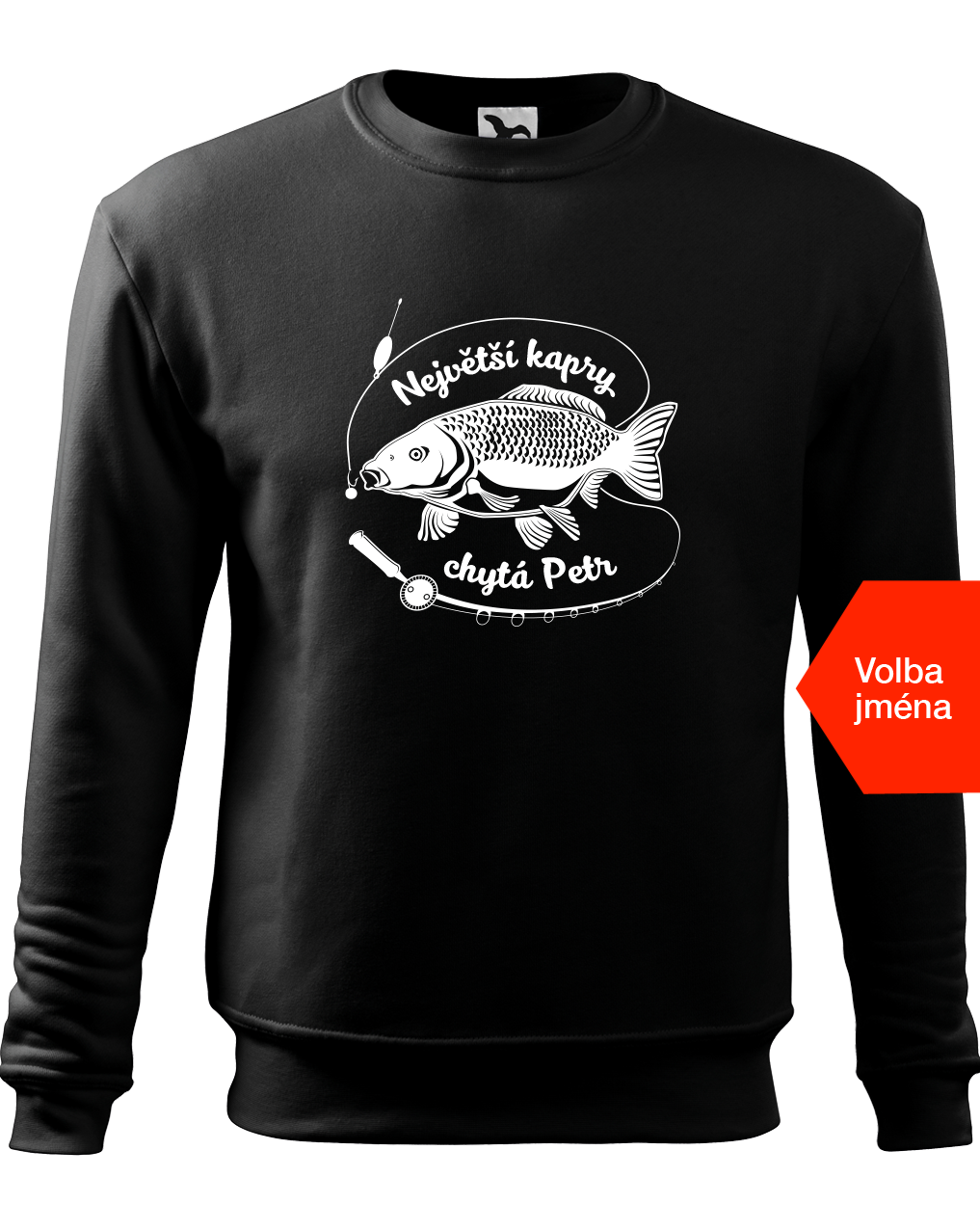 Rybářská mikina -Největší kapry chytá Velikost: XL, Barva: Černá