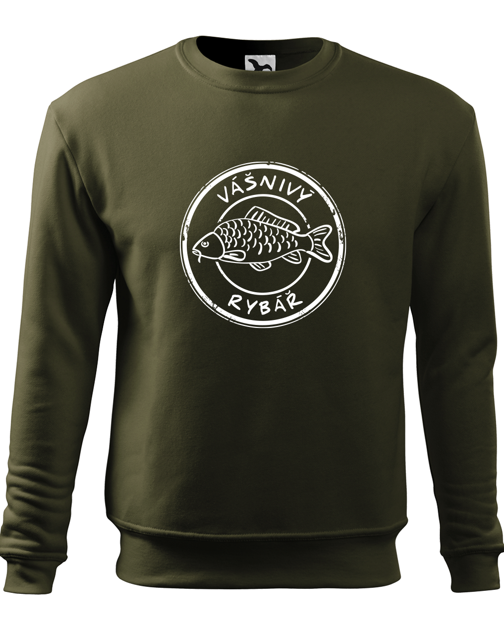 Rybářská mikina - Vášnivý rybář Velikost: L, Barva: Military