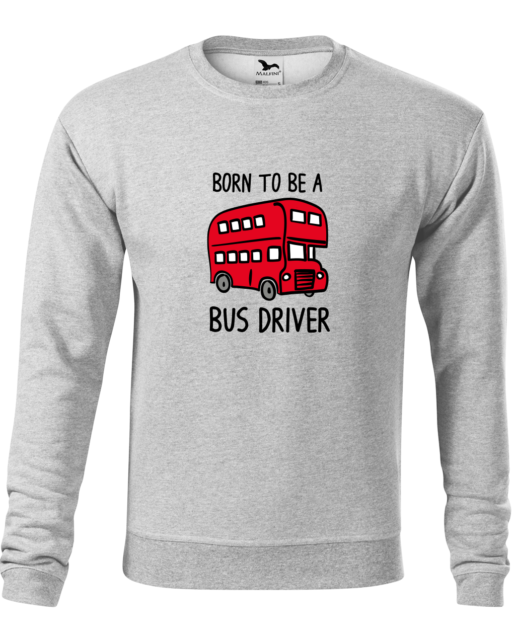 Mikina pro řidiče autobusu - Born to be a bus driver Velikost: 3XL, Barva: Světle šedý melír
