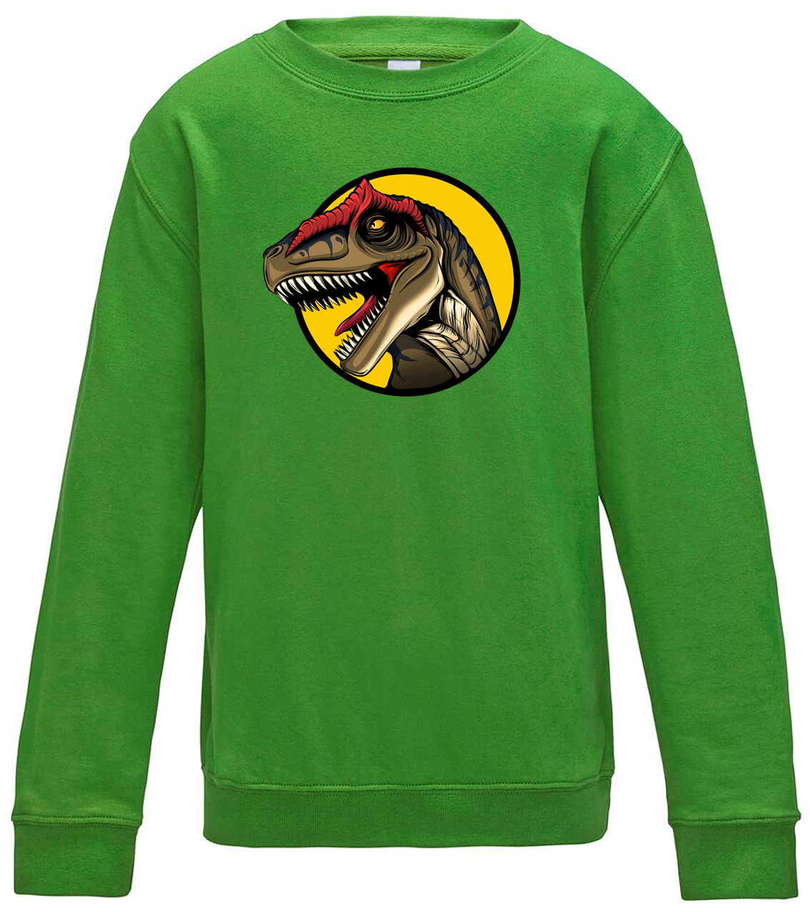 Dětská mikina s dinosaurem - Allosaurus Velikost: 5/6 (110/116), Barva: Zelená