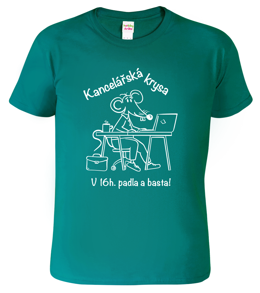 Vtipné tričko - Kancelářská krysa Velikost: XL, Barva: Emerald (19)