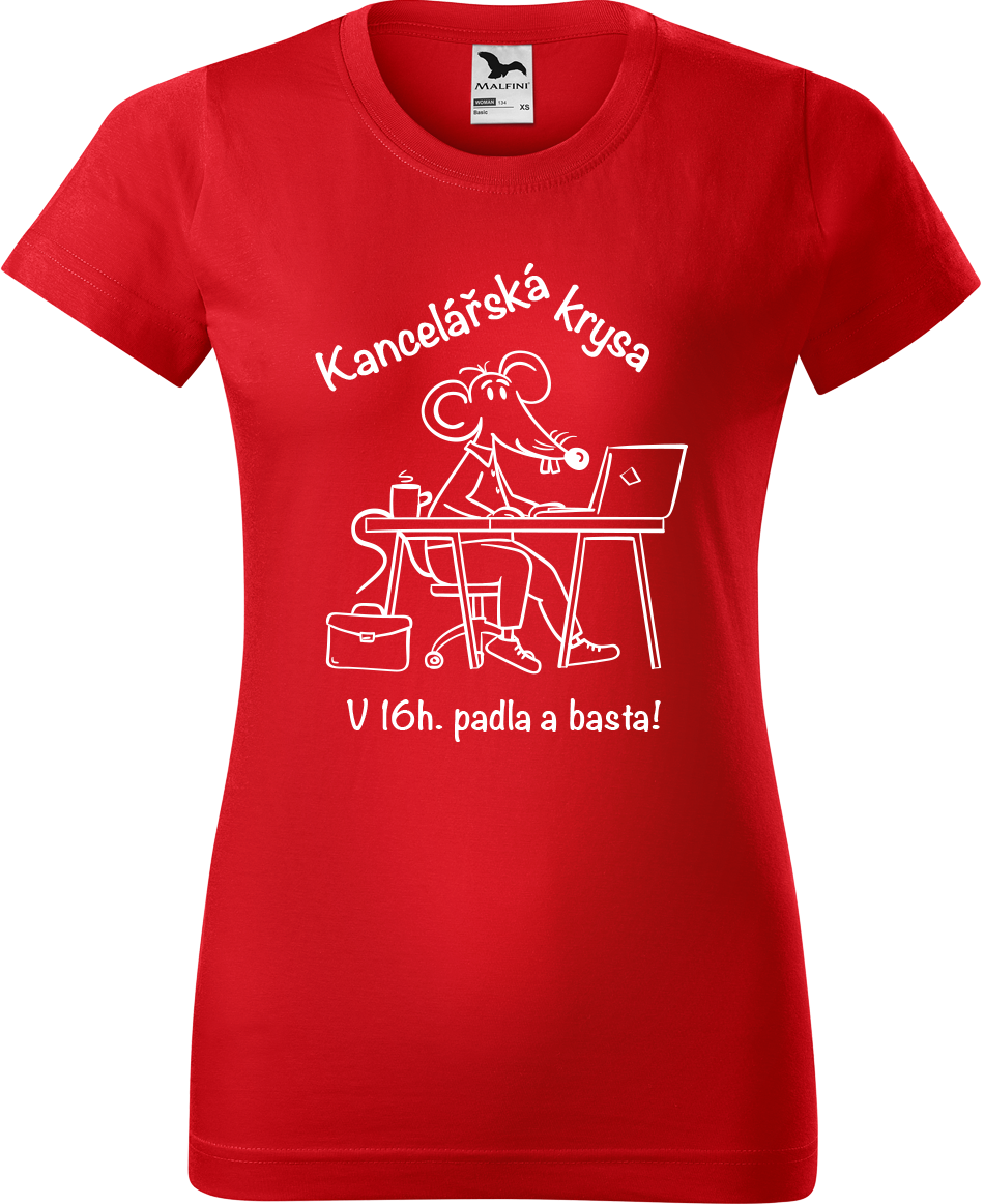 Vtipné tričko - Kancelářská krysa Velikost: XL, Barva: Červená (07)