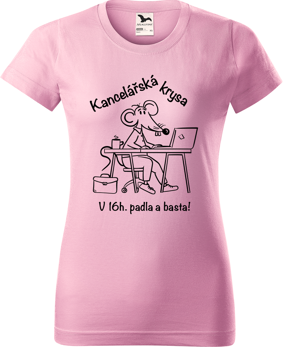 Vtipné tričko - Kancelářská krysa Velikost: XL, Barva: Růžová (30)