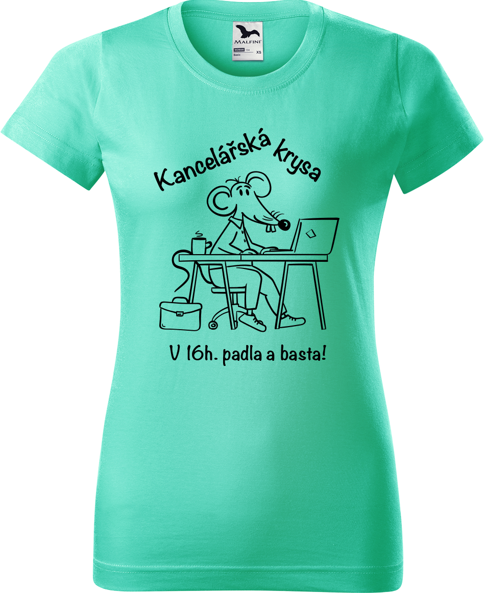 Vtipné tričko - Kancelářská krysa Velikost: XL, Barva: Mátová (95)