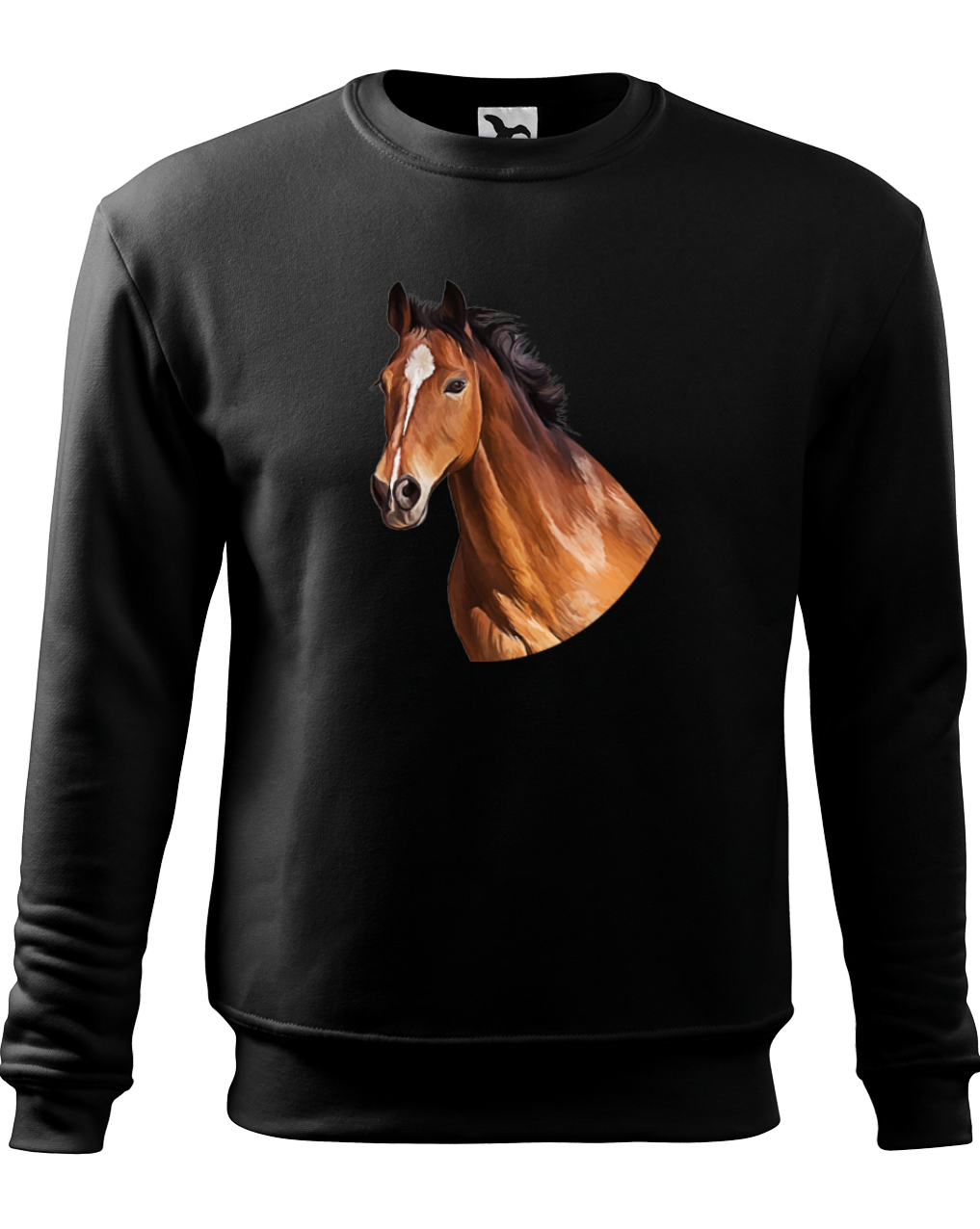Mikina s koněm - Hnědák Velikost: XL, Barva: Černá