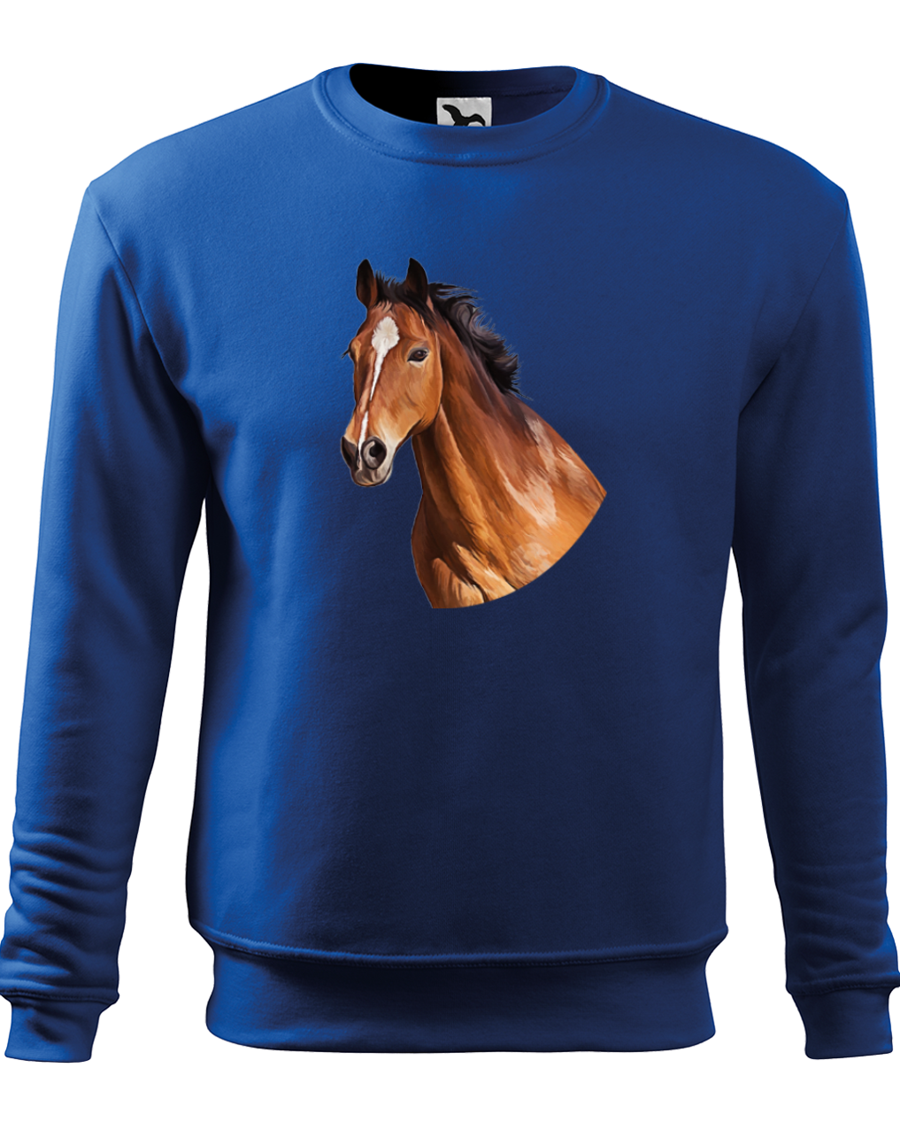 Mikina s koněm - Hnědák Velikost: XL, Barva: Královská modrá