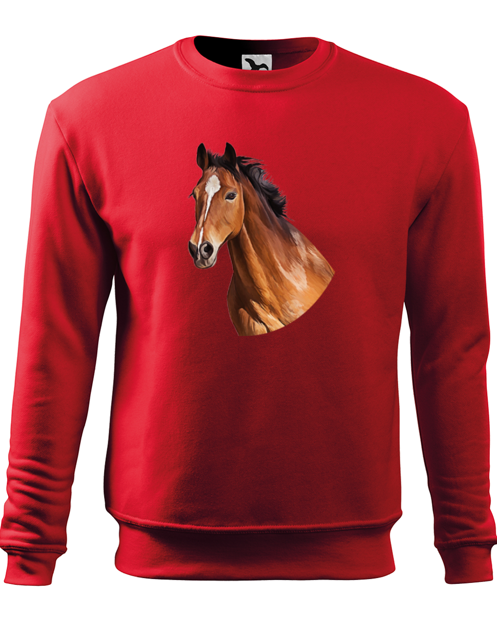 Mikina s koněm - Hnědák Velikost: S, Barva: Červená