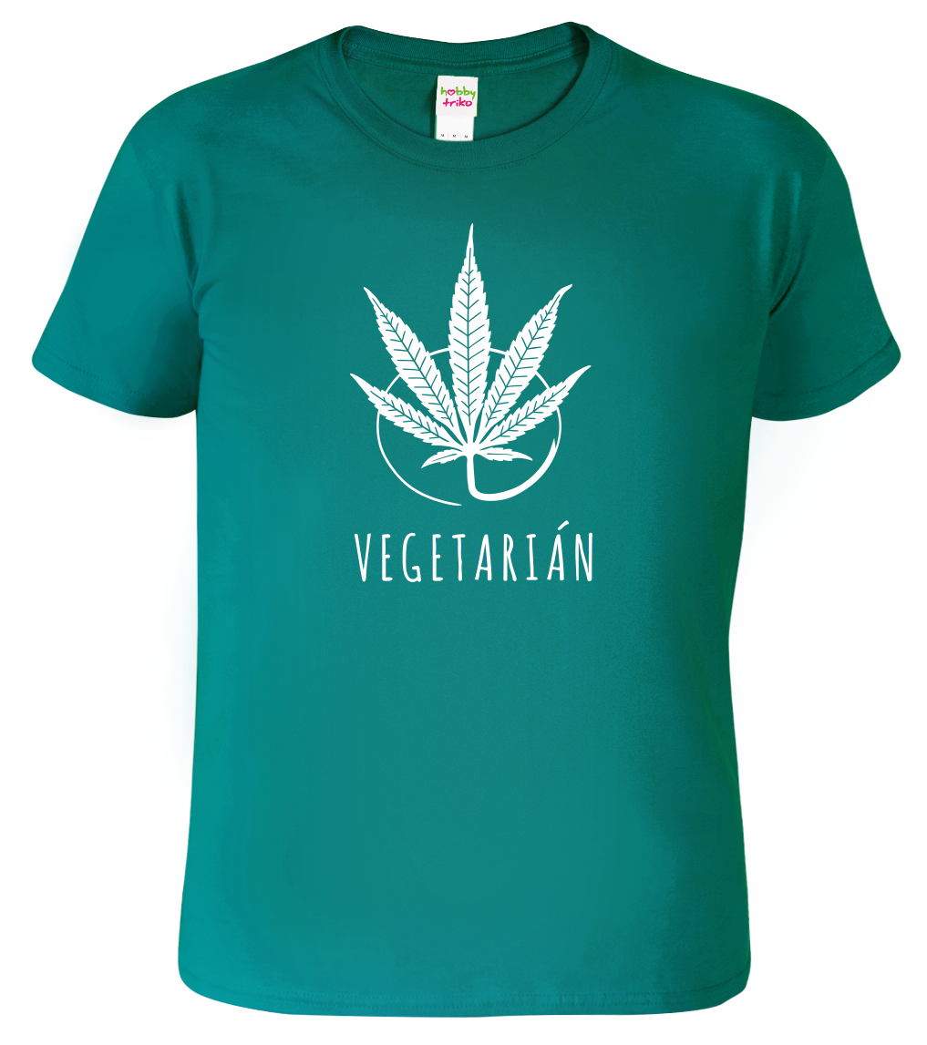 Tričko s marihuanou - Vegetarián Velikost: M, Barva: Emerald (19)