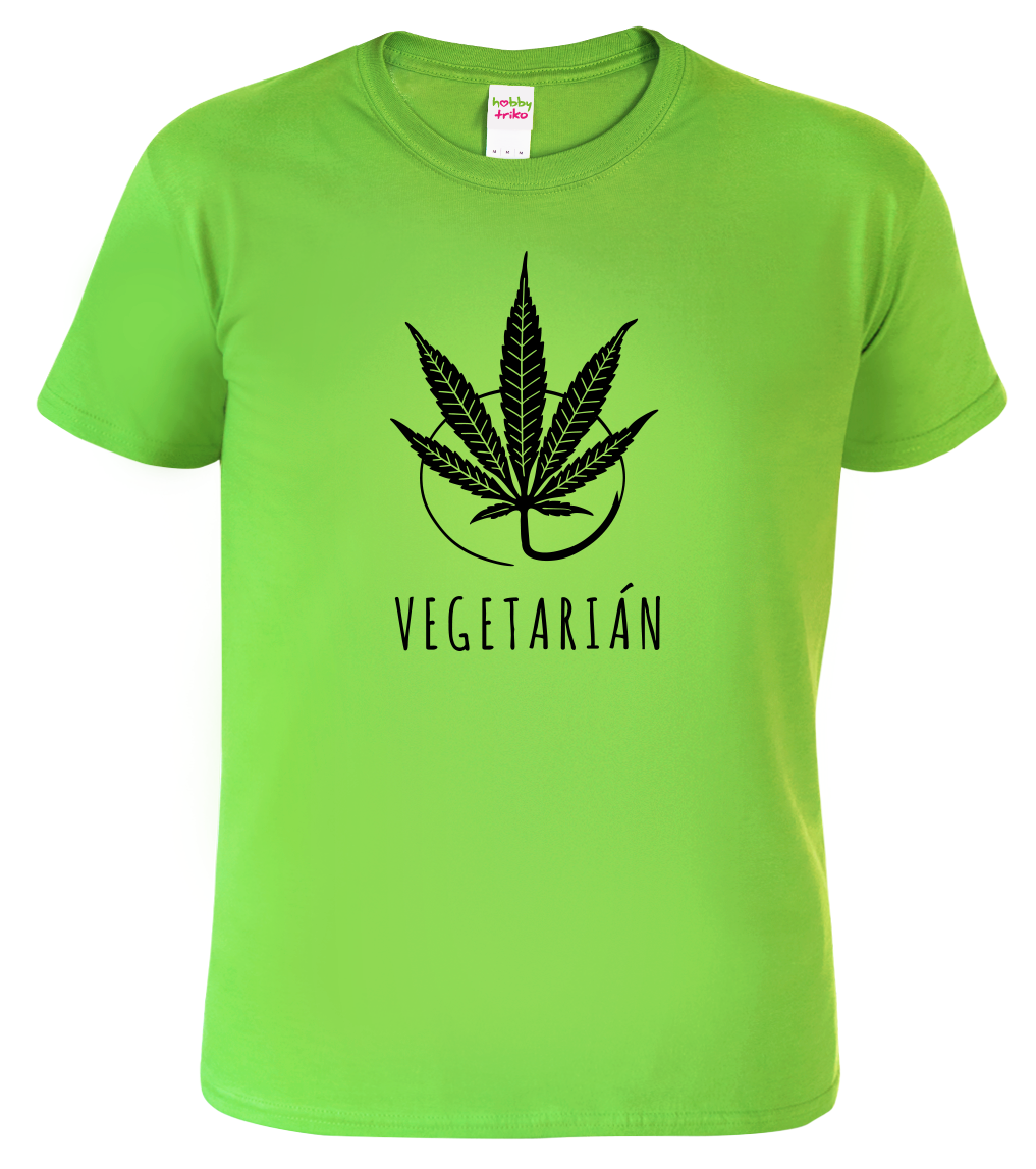 Tričko s marihuanou - Vegetarián Velikost: S, Barva: Apple Green (92)