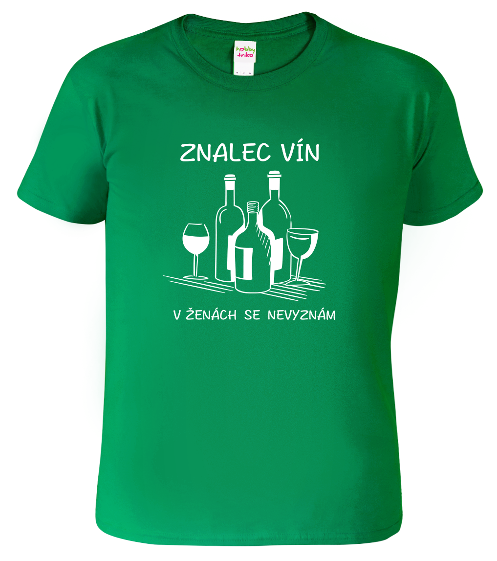 Vtipné tričko - Znalec vína Velikost: L, Barva: Středně zelená (16)