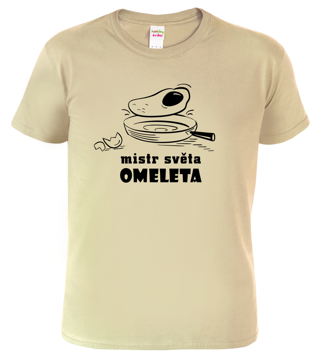 Vtipné tričko - Mistr světa omeleta Velikost: XL, Barva: Béžová (51)