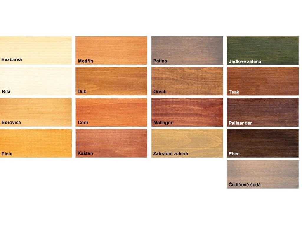 Barevná paleta lazur PNZ