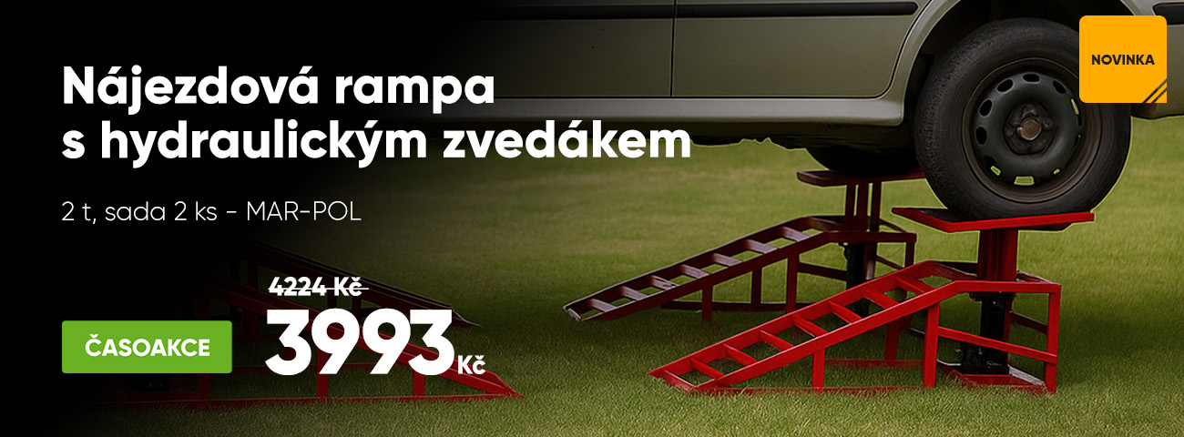 Nájezdová rampa s hydraulickým zvedákem, 2 t, sada 2 ks - MAR-POL