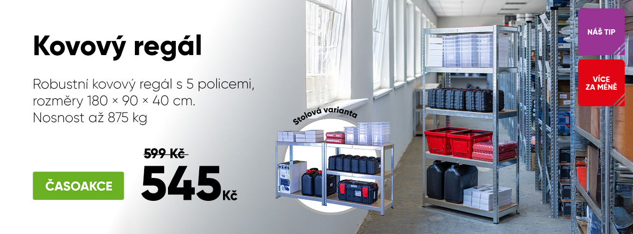 Kovový regál 180 x 90 x 40 cm MAR-POL