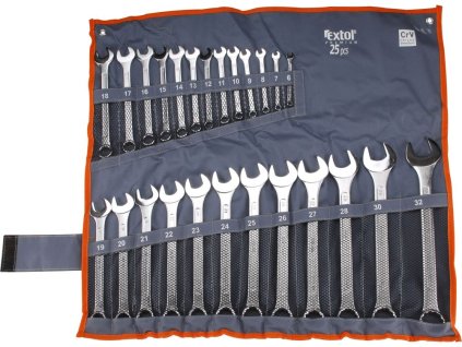 Klíče otevřené/očkové, sada 25ks, 6-32mm, CrV, EXTOL PREMIUM
