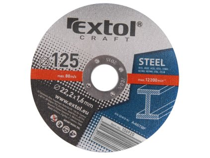 Kotouče řezné na kov, 5ks, 125x1,6x22,2mm, EXTOL CRAFT