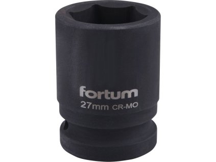 Klíč nástrčný rázový, 3/4“, 27mm, L 52mm, CrMoV, FORTUM