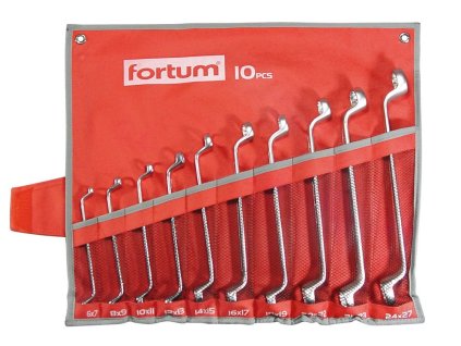 Klíče očkové, sada 10ks, 6-27mm, 61CrV5, FORTUM