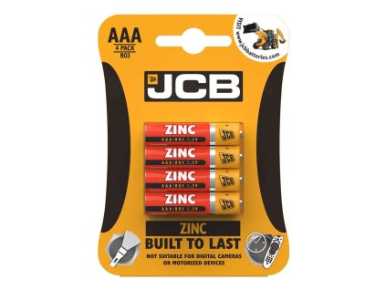 Baterie JCB zinkouhlíková R03/AAA, blistr 4ks