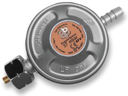 Regulátor tlaku plynu 37mbar, 1,5kg/h s bezpečnostním ventilem RG A310IE, s trnem