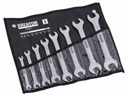 KRT500010 - Sada oboustranných otevřených klíčů 6-22mm - 8ks v kapse KREATOR
