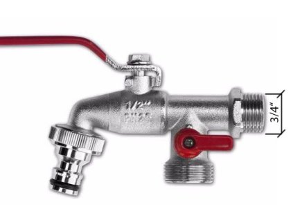Ventil zahradní G 3/4", 2 x koncovka G 1"
