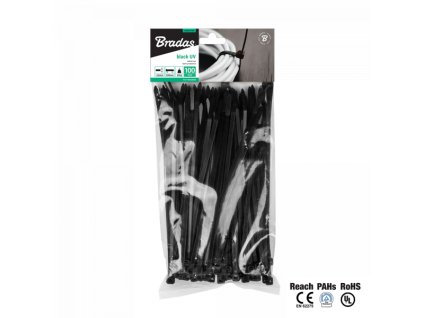Stahovací pásky na vodiče 8,8x750mm 100 ks UV BLACK