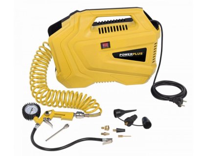 POWX1706 Kompresor 1100W + 11 ks přísl. bezolejový POWERPLUS