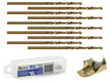 Kobaltový vrták do kovu HSS-Co, DIN 338, 1mm, 10ks GEKO